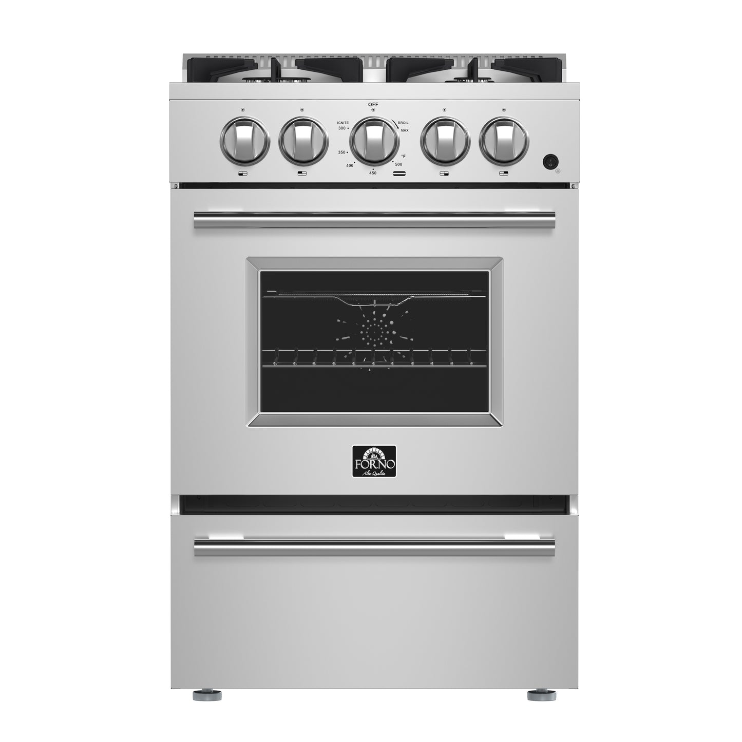 Forno Breno 24-Inch Freestanding Gas Range, Plug Included, Energy Efficient - Forno Appliances