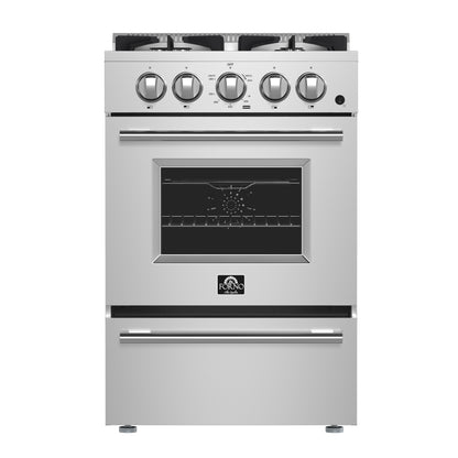 Forno Breno 24-Inch Freestanding Gas Range, Plug Included, Energy Efficient - Forno Appliances