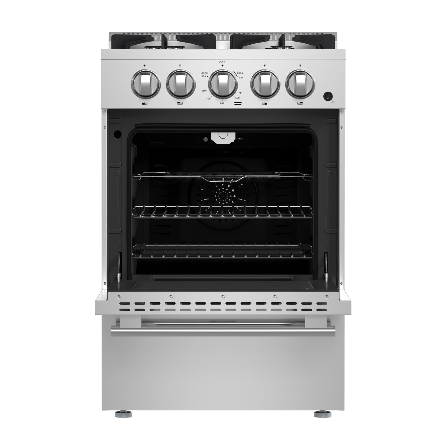 Forno Breno 24-Inch Freestanding Gas Range, Plug Included, Energy Efficient - Forno Appliances