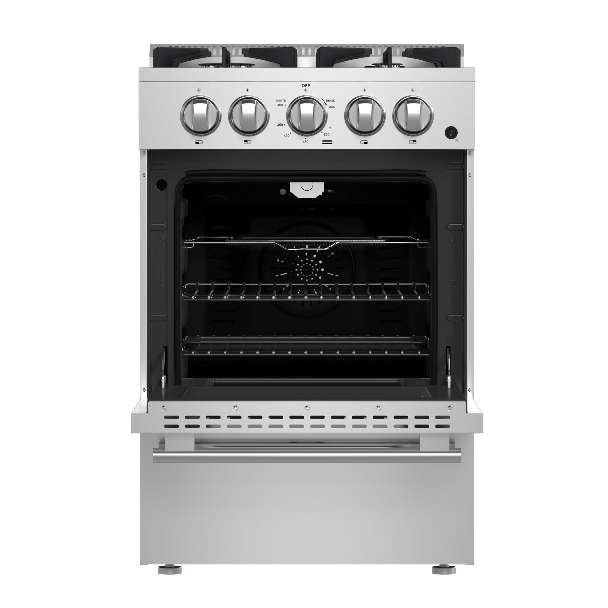 Forno Breno 24-Inch Freestanding Gas Range, Plug Included, Energy Efficient - Forno Appliances