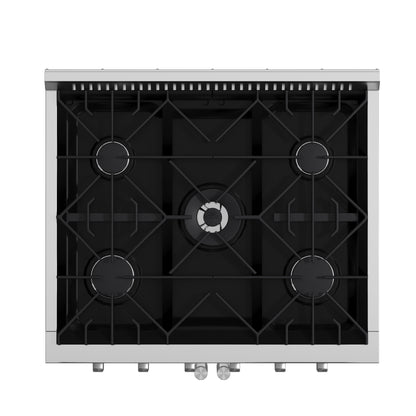 Forno Galiano 30-Inch Freestanding French Door Gas Range, 5 Burners, Convection Oven, Energy Efficient - Forno Appliances