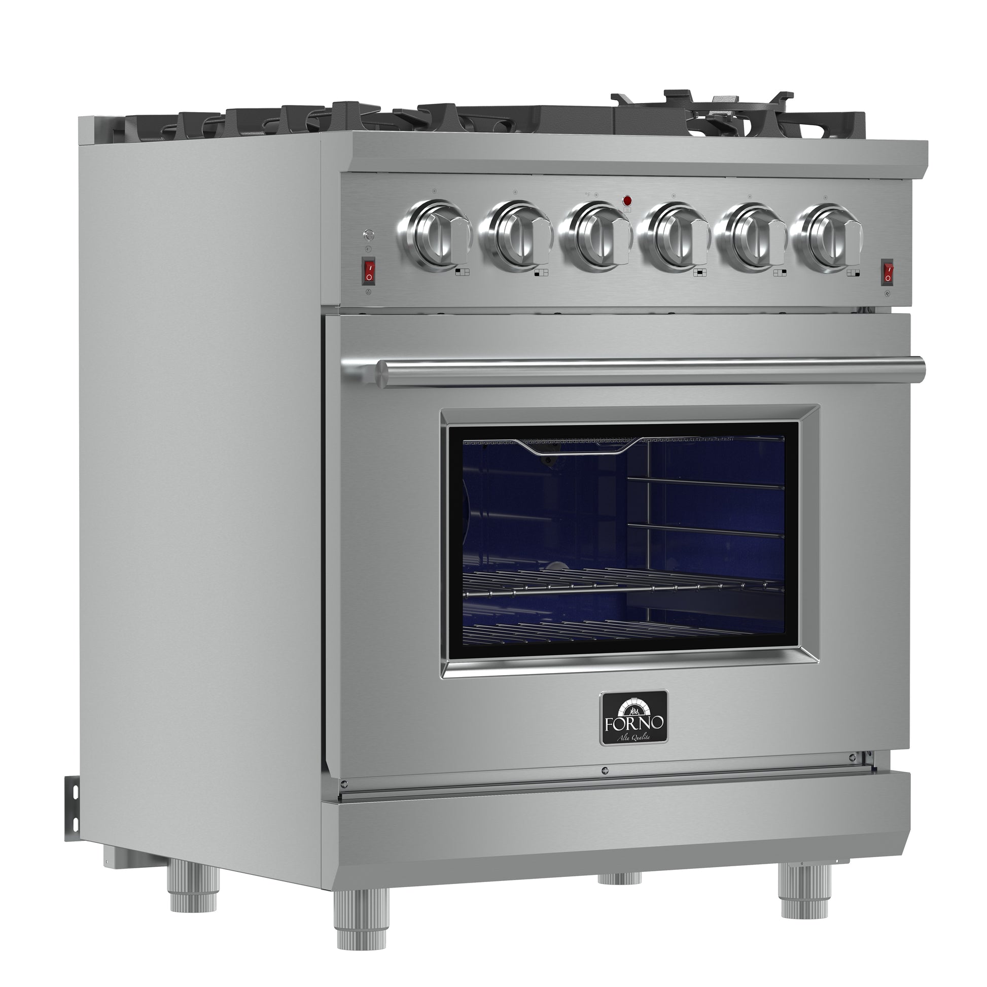 Forno Massimo 30-Inch Freestanding Gas Range, 5 Burners, True Convection Oven - Forno Appliances