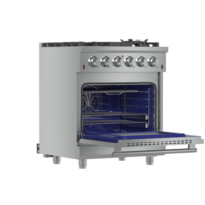 Forno Massimo 30-Inch Freestanding Gas Range, 5 Burners, True Convection Oven - Forno Appliances