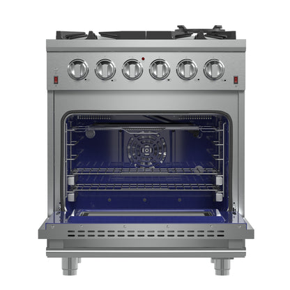 Forno Massimo 30-Inch Freestanding Gas Range, 5 Burners, True Convection Oven - Forno Appliances