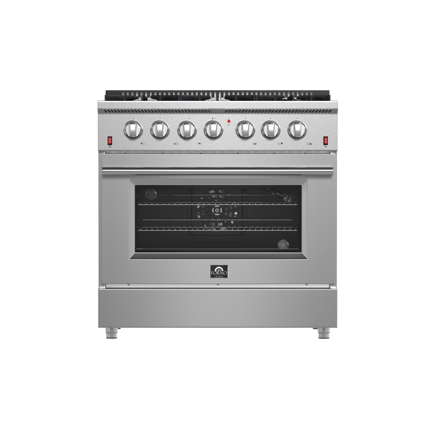 Forno Galiano 36-Inch Freestanding Gas Range, Stainless Steel, 6 Burners, Energy Efficient - Forno Appliances