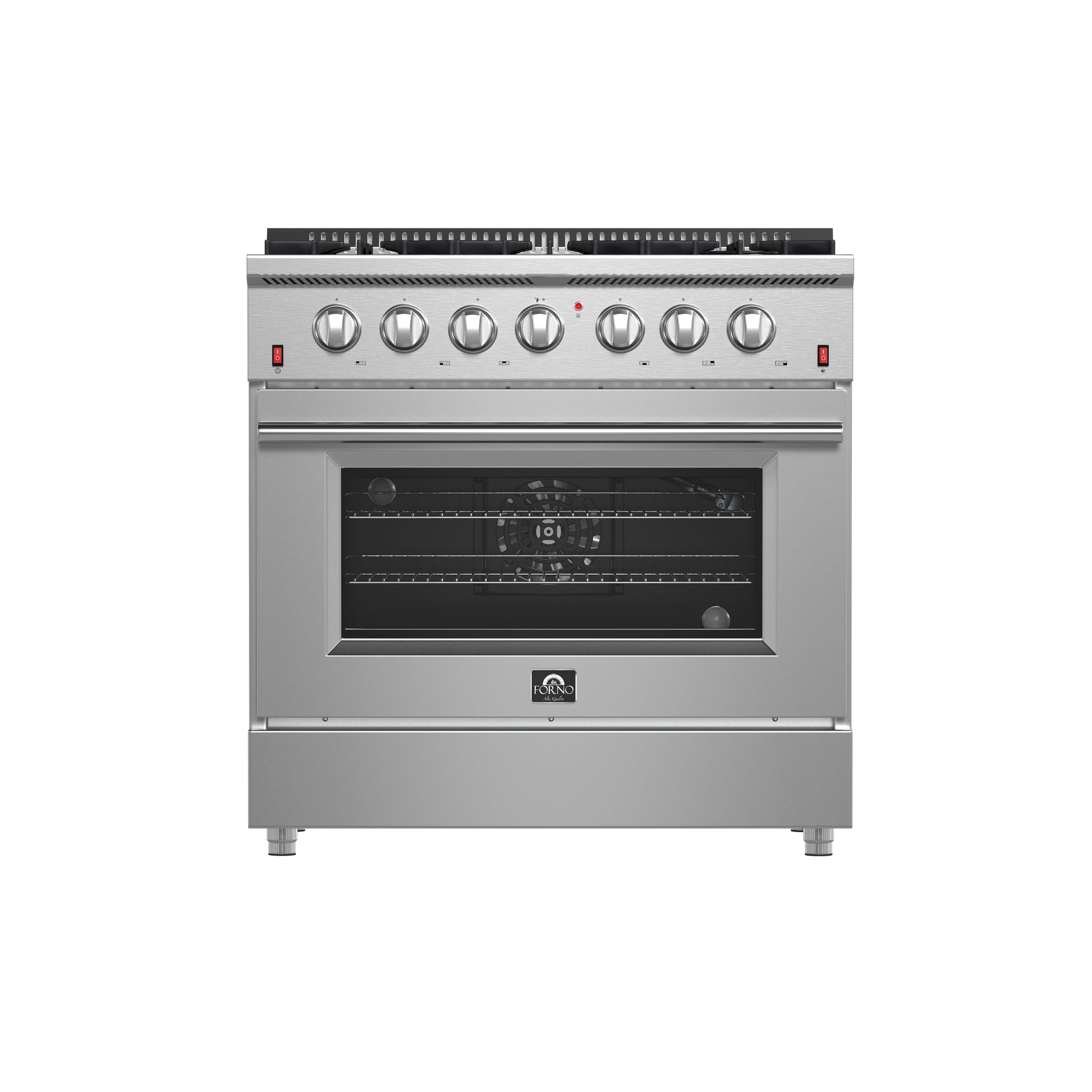 Forno Galiano 36-Inch Freestanding Gas Range, Stainless Steel, 6 Burners, Energy Efficient - Forno Appliances