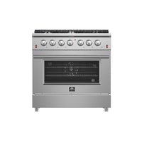 Forno Galiano 36-Inch Freestanding Gas Range, Stainless Steel, 6 Burners, Energy Efficient
