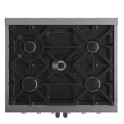 Forno Massimo 30-Inch Freestanding French Door Gas Range, 4 Burners, Convection Oven, Energy Efficient - Forno Appliances