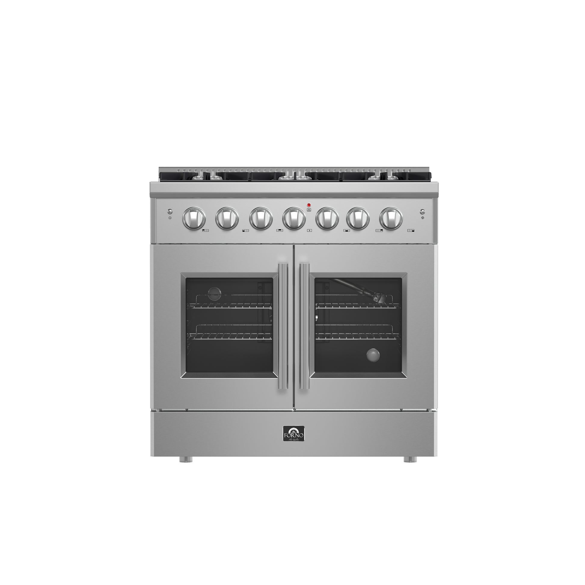 Forno Galiano 36-Inch Freestanding French Door Gas Range, 6 Burners, Convection Oven, Energy Efficient - Forno Appliances