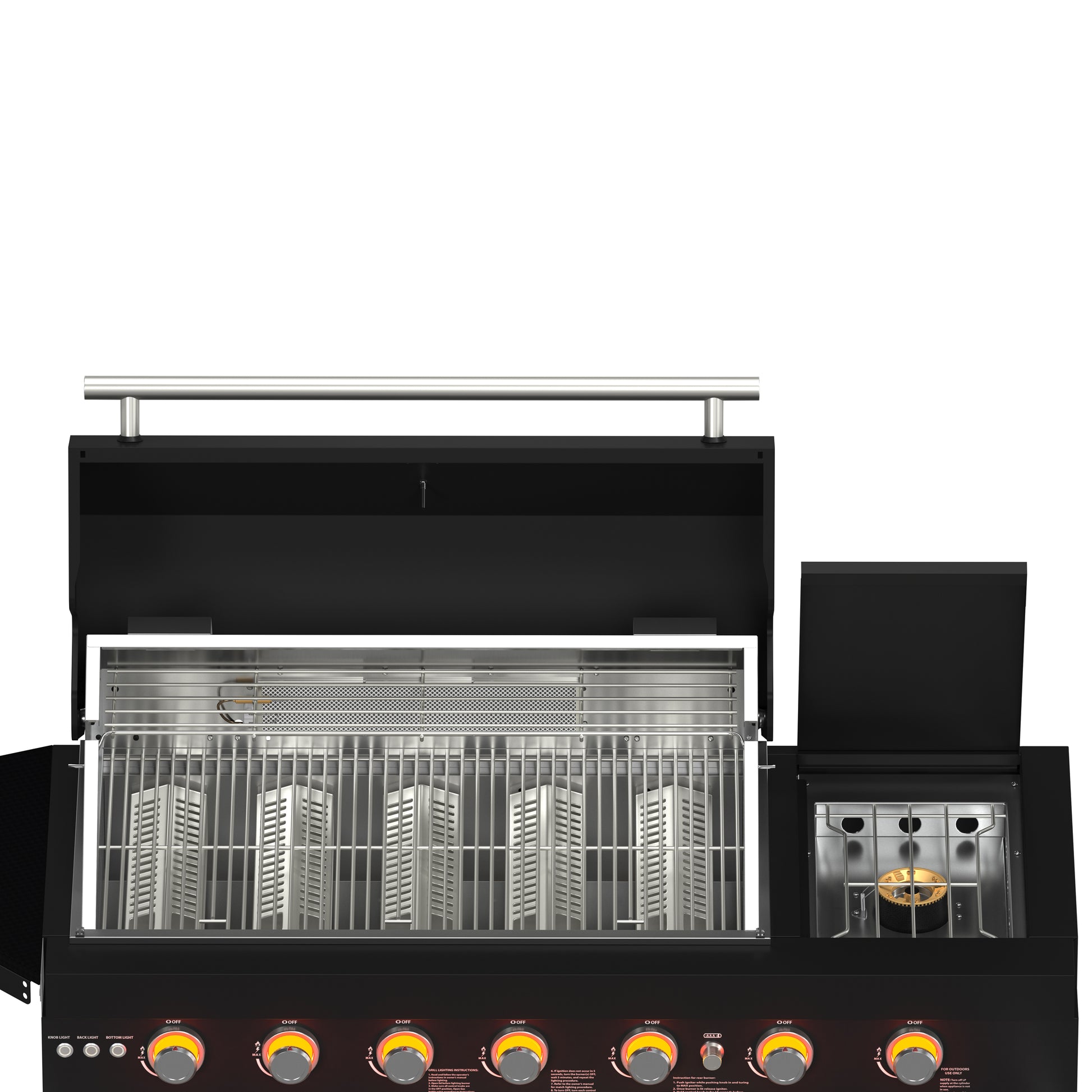 Forno All’Aperto 87,600 BTU Outdoor Kitchen, 4 Burners, Infrared Burners, Side Burner, Black Sintered Stone Countertops, Gas Pizza Oven, Sink Module, Bar & Beverage Center - Forno Appliances