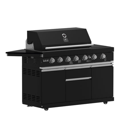 Forno All’Aperto 87,600 BTU Outdoor Kitchen, 4 Burners, Infrared Burners, Side Burner, Black Sintered Stone Countertops, Gas Pizza Oven, Sink Module, Bar & Beverage Center - Forno Appliances