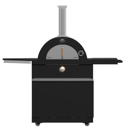 Forno All’Aperto 87,600 BTU Outdoor Kitchen, 4 Burners, Infrared Burners, Side Burner, Black Sintered Stone Countertops, Gas Pizza Oven, Sink Module, Bar & Beverage Center - Forno Appliances