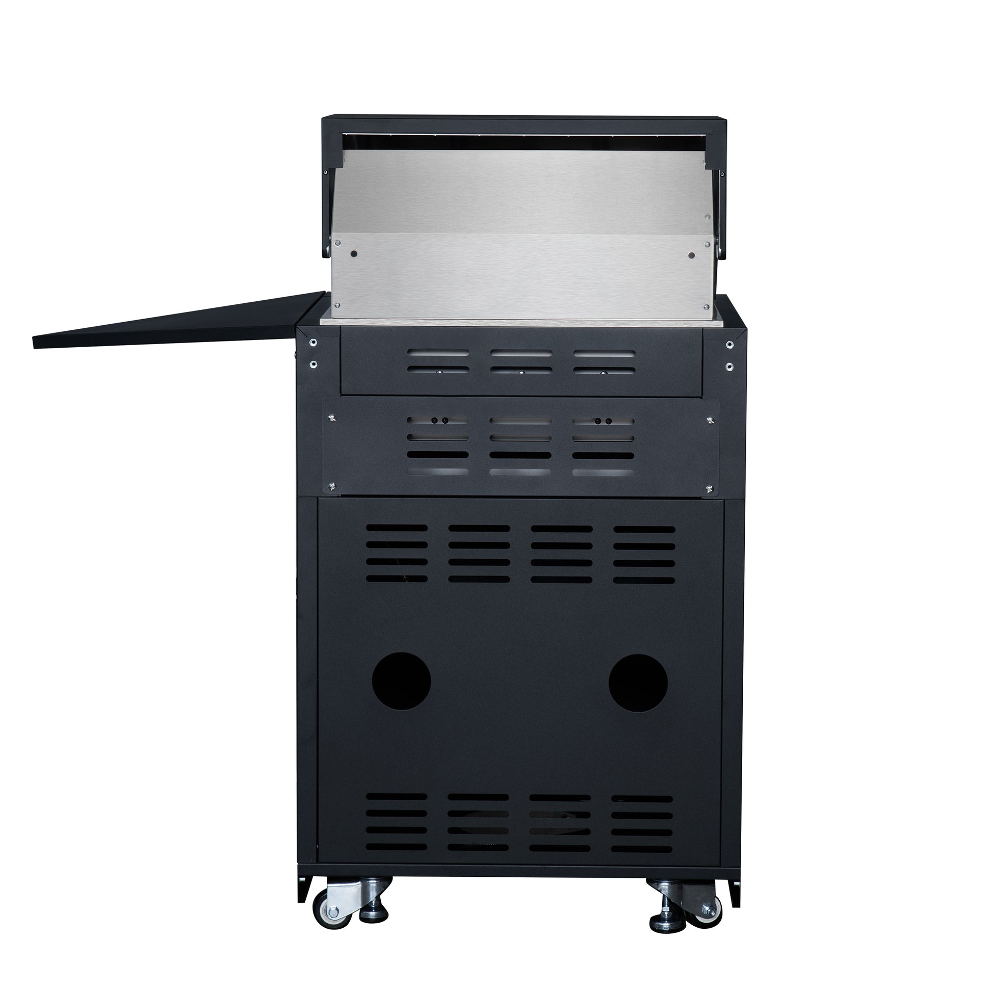 Forno All’Aperto 99,600 BTU Outdoor Kitchen, 5 Burners, Infrared Burners, Side Burner, Black Sintered Stone Countertops, Gas Pizza Oven, Sink Module, Bar & Beverage Center - Forno Appliances
