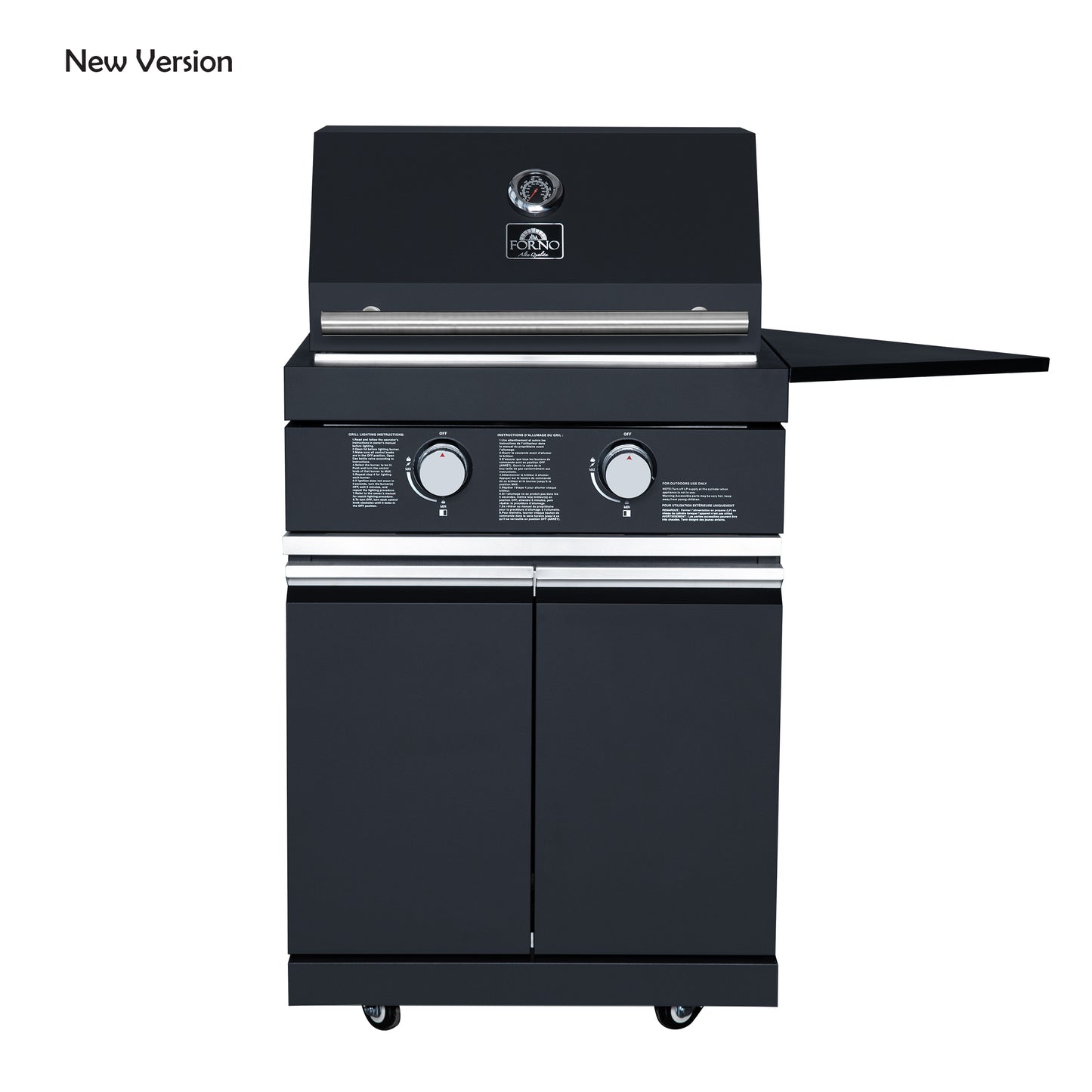Forno All’Aperto 99,600 BTU Outdoor Kitchen, 5 Burners, Infrared Burners, Side Burner, Black Sintered Stone Countertops, Gas Pizza Oven, Sink Module, Bar & Beverage Center - Forno Appliances