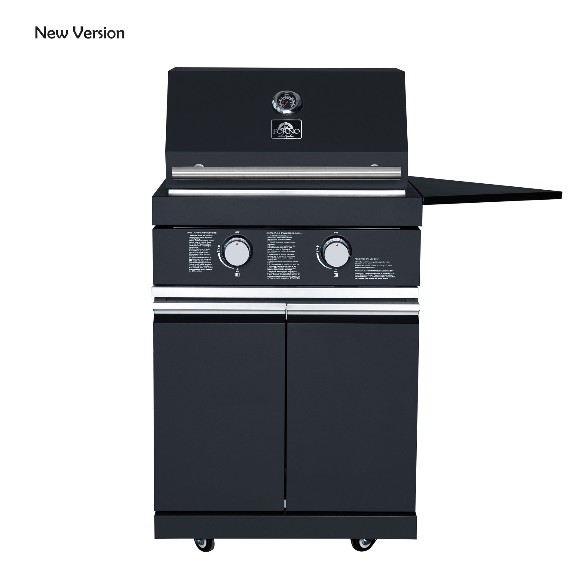 Forno All’Aperto 99,600 BTU Outdoor Kitchen, 5 Burners, Infrared Burners, Side Burner, Black Sintered Stone Countertops, Gas Pizza Oven, Sink Module, Bar & Beverage Center - Forno Appliances
