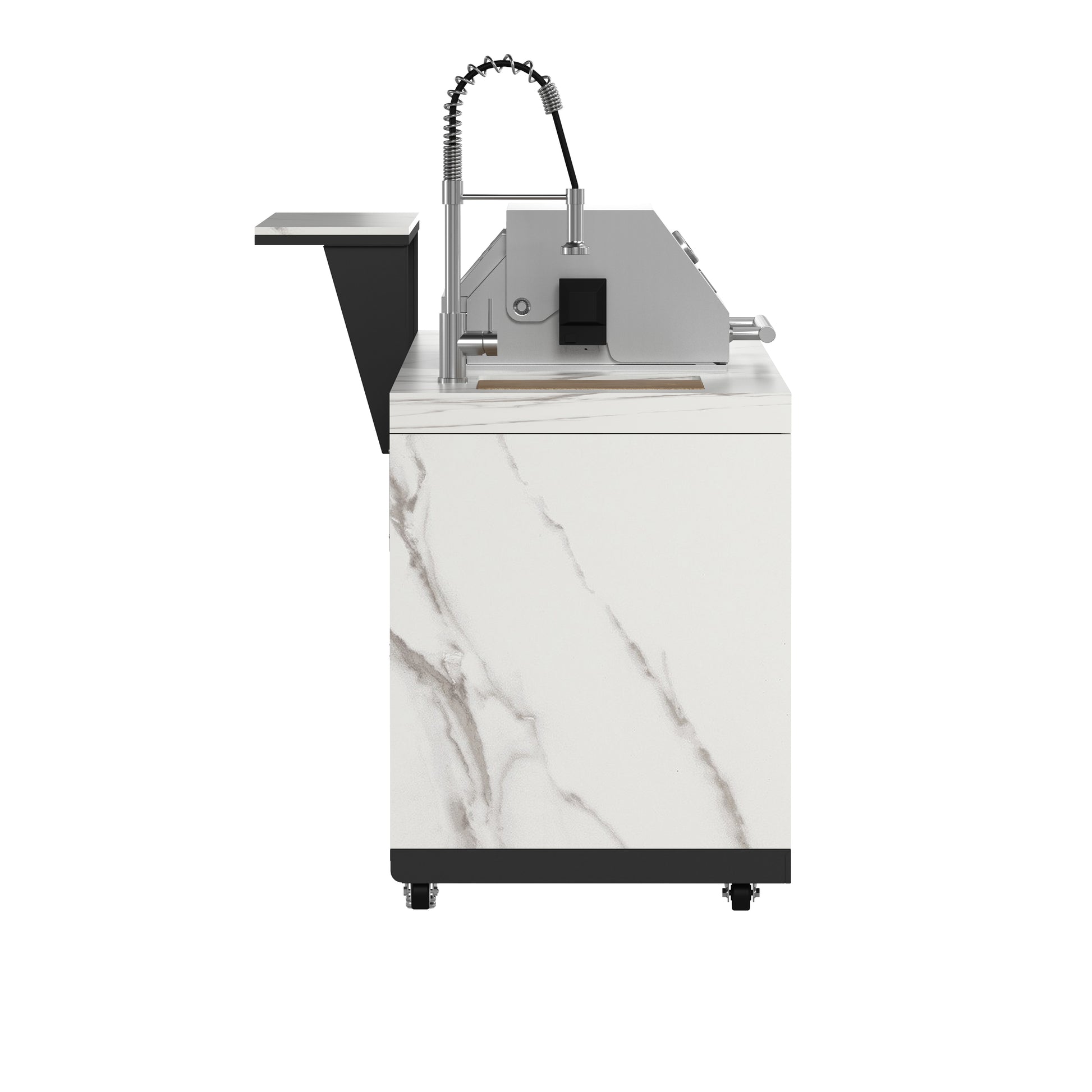 Forno Rimini Outdoor Kitchen: 30" BBQ 62,600 BTU, 4.8 cu.ft. Refrigerators, White Countertops - Forno Appliances