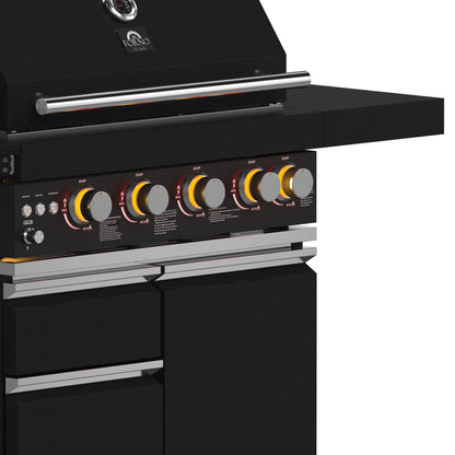 Forno All’Aperto 62,600 BTU BBQ, 3 Stainless Steel Burners, Infrared Burners, Sink Module, Black Sintered Stone Countertops, Bar and Beverage Center - Forno Appliances