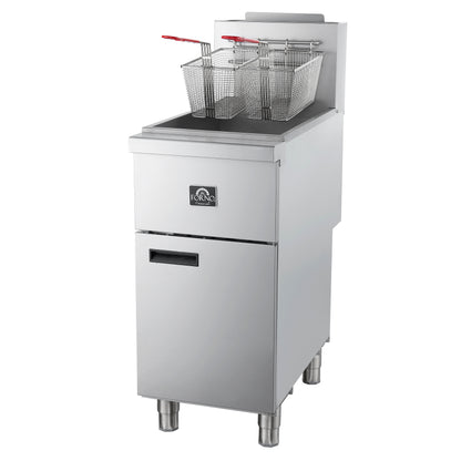 Forno Commerciale Natural Gas Deep Fryer, 4 Burners 120,000 BTU, 50 lbs Oil Capacity - Forno Appliances