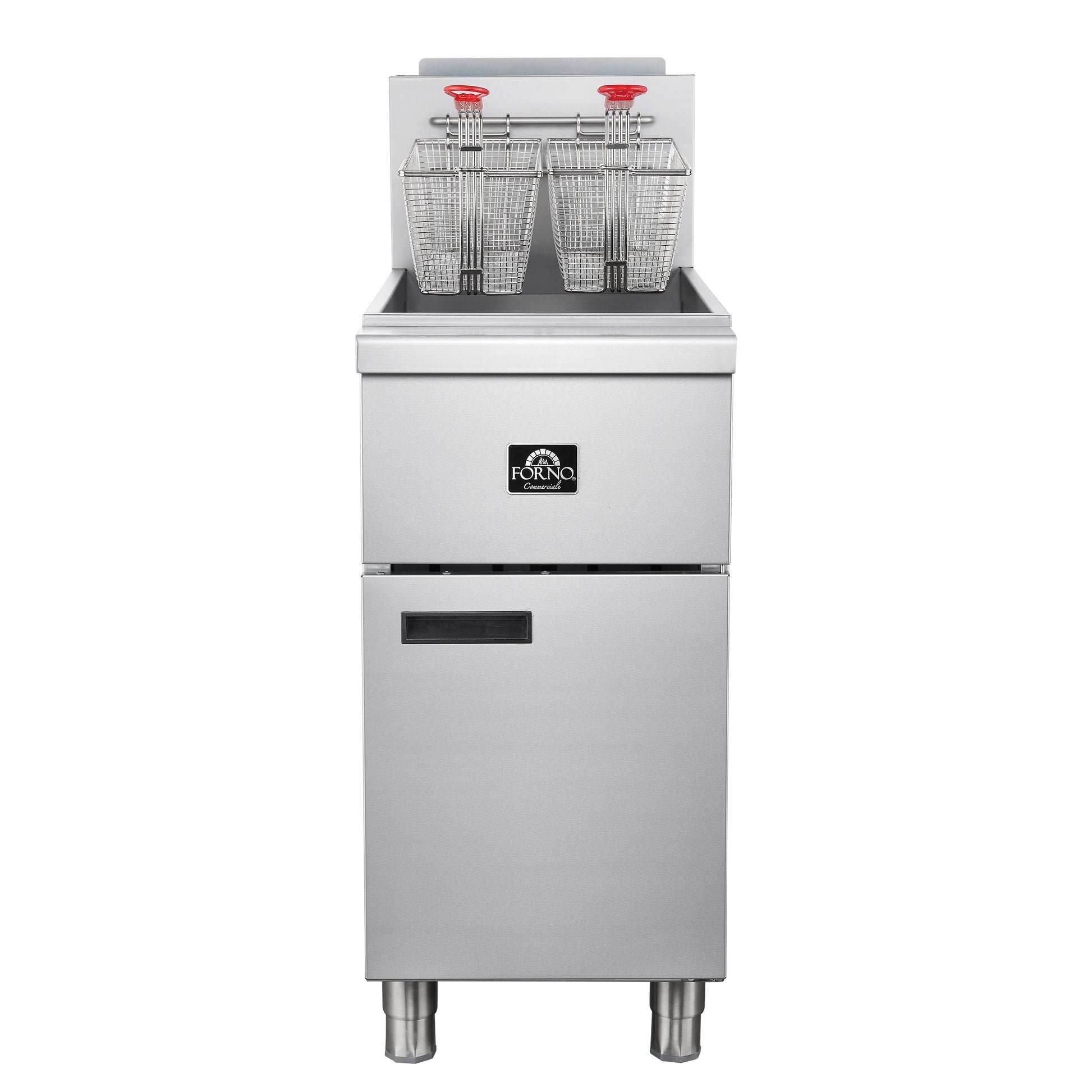 Forno Commerciale Natural Gas Deep Fryer, 4 Burners 120,000 BTU, 50 lbs Oil Capacity - Forno Appliances