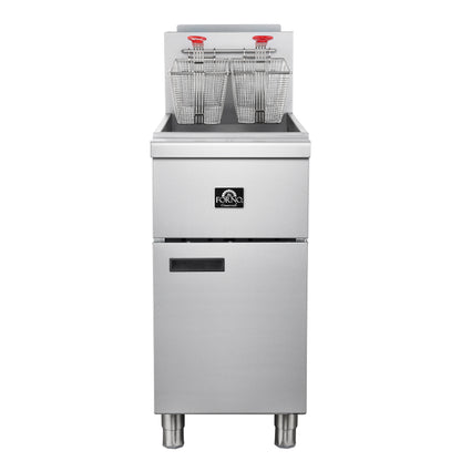 Forno Commerciale Natural Gas Deep Fryer, 4 Burners 120,000 BTU, 50 lbs Oil Capacity - Forno Appliances