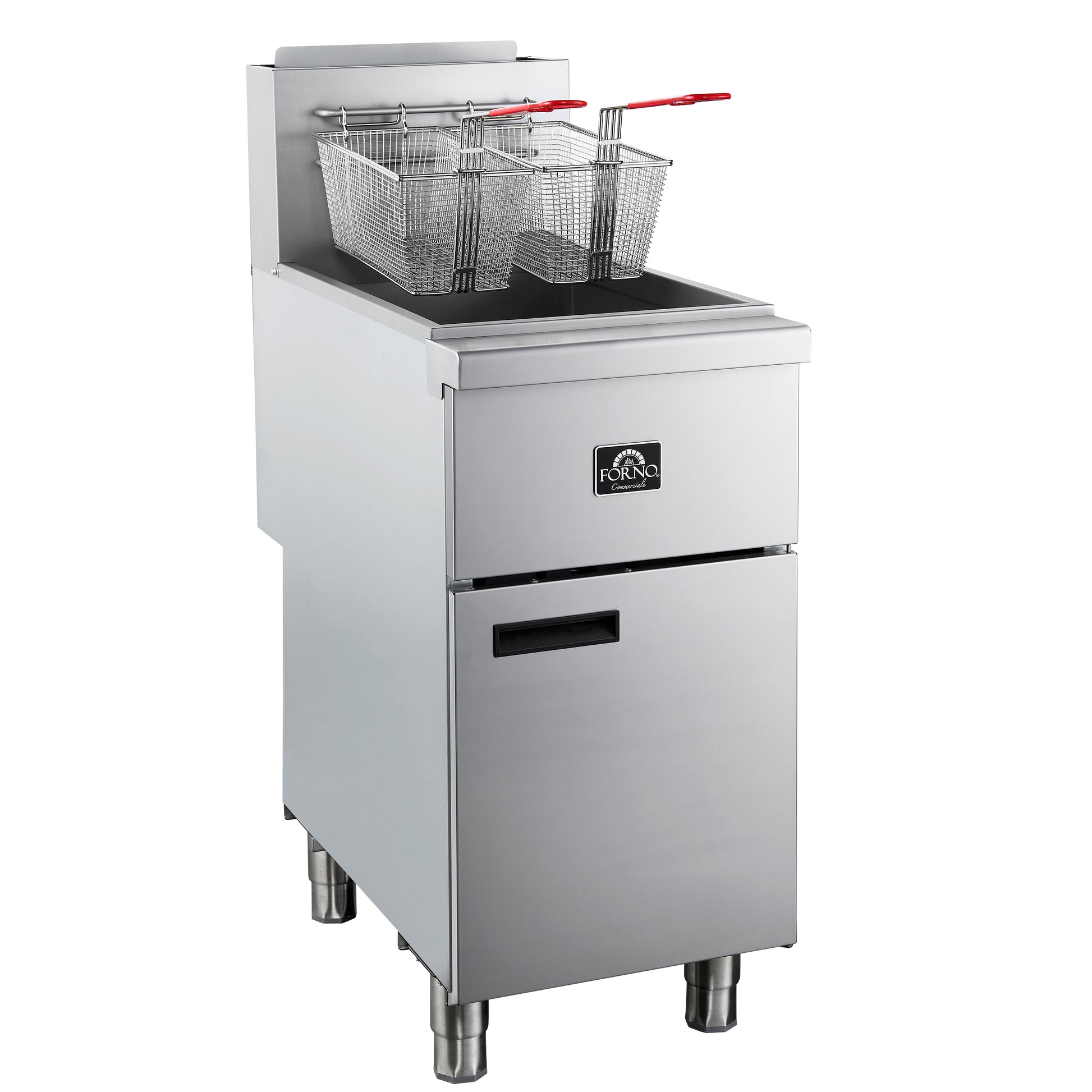 Forno Commerciale Natural Gas Deep Fryer, 4 Burners 120,000 BTU, 50 lbs Oil Capacity - Forno Appliances