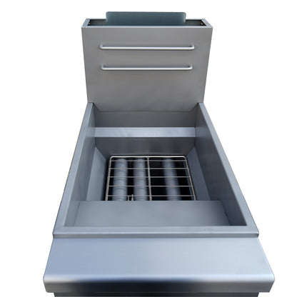 Forno Commerciale Natural Gas Deep Fryer, 4 Burners 120,000 BTU, 50 lbs Oil Capacity - Forno Appliances