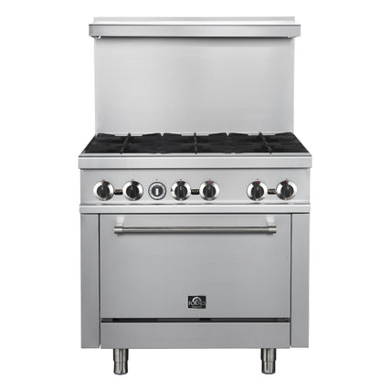 Forno Commerciale 36 Inch Gas Range with 6 Burners - Forno Appliances