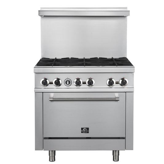 Forno Commerciale 36 Inch Gas Range with 6 Burners - Forno Appliances