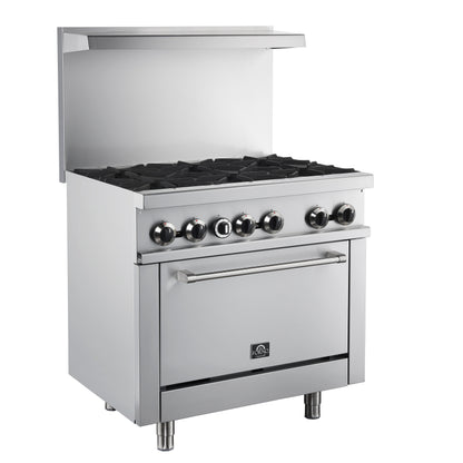 Forno Commerciale 36 Inch Gas Range with 6 Burners - Forno Appliances
