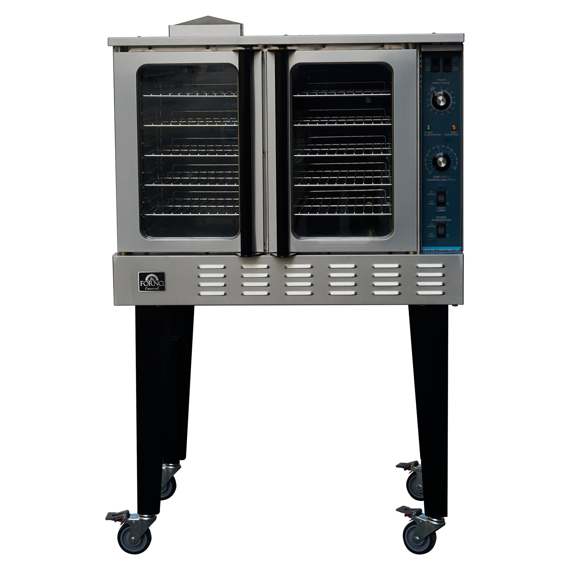 Forno Commerciale Convection Gas Oven, 3 burners 54,000 BTU, 150–500°F, stainless steel, NG/LP convertible - Forno Appliances
