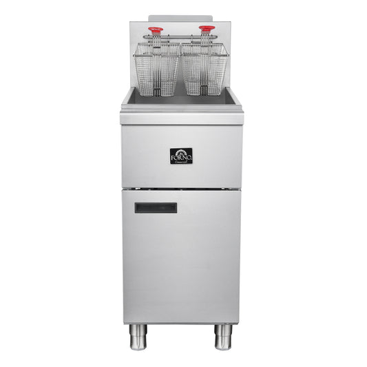 Forno Commerciale Propane Gas Deep Fryer, 4 Burners 120,000 BTU, 50 lbs Oil Capacity, Millivolt Control - Forno Appliances