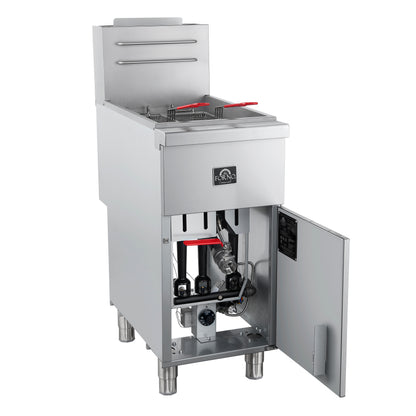 Forno Commerciale Propane Gas Deep Fryer, 4 Burners 120,000 BTU, 50 lbs Oil Capacity, Millivolt Control - Forno Appliances