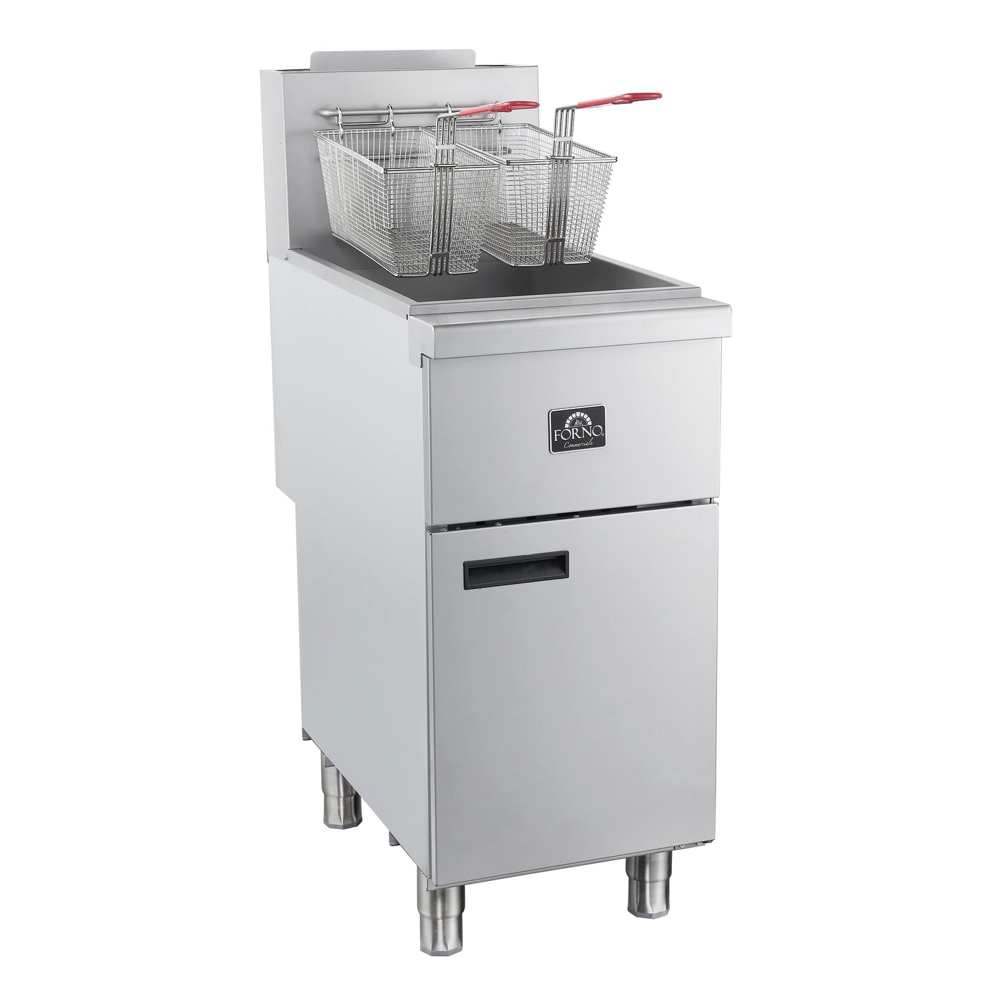 Forno Commerciale Propane Gas Deep Fryer, 4 Burners 120,000 BTU, 50 lbs Oil Capacity, Millivolt Control - Forno Appliances