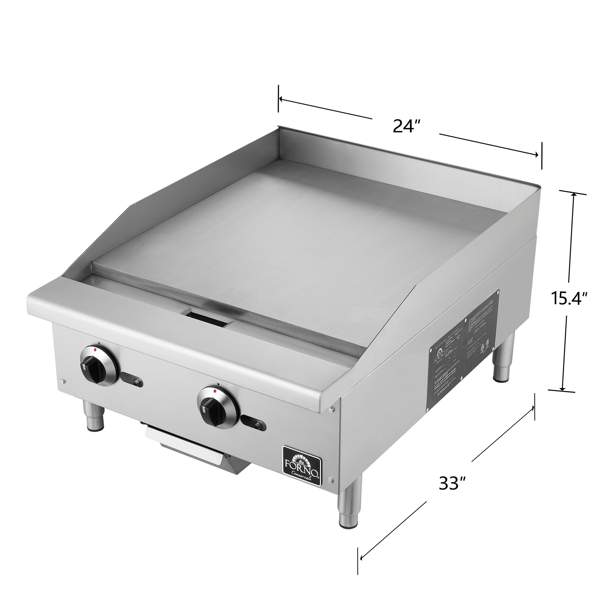 Forno Commerciale 24 Inch Gas Griddle - Forno Appliances