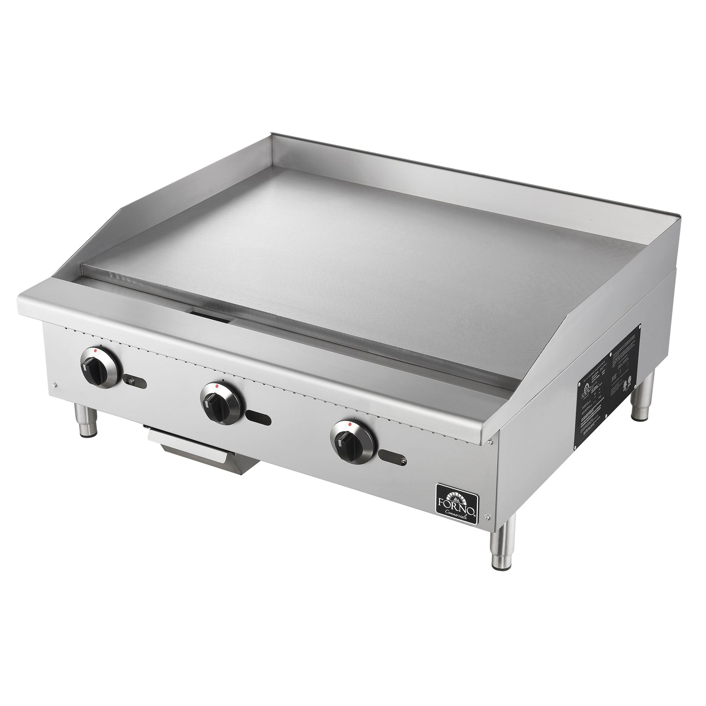 Forno Commerciale 36 Inch Gas Griddle, 3 Burners - Forno Appliances