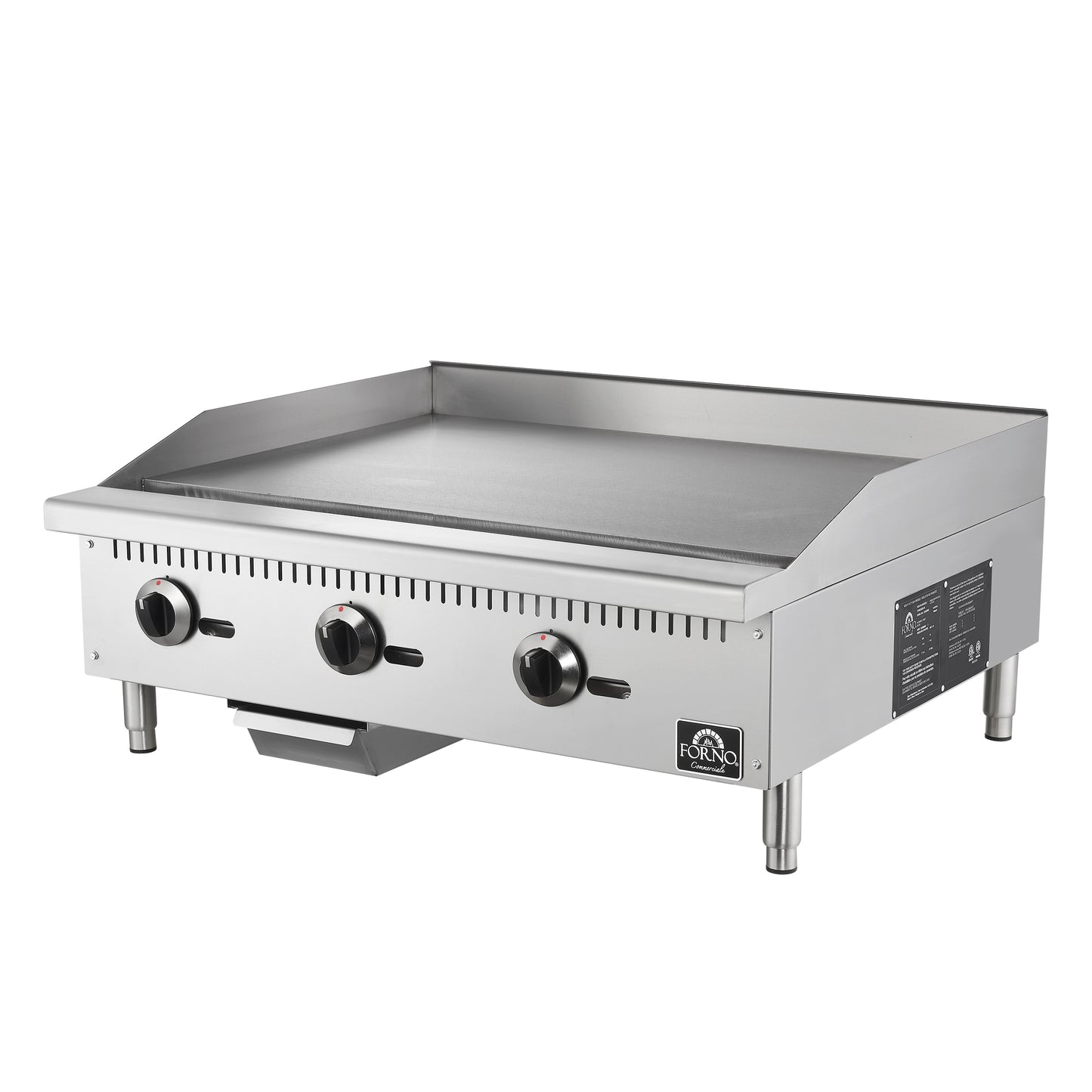 Forno Commerciale 36 Inch Gas Griddle, 3 Burners - Forno Appliances