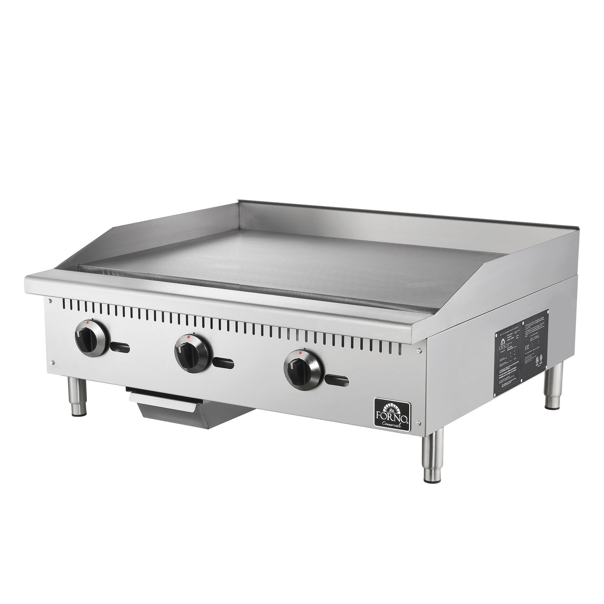 Forno Commerciale 36 Inch Gas Griddle, 3 Burners - Forno Appliances