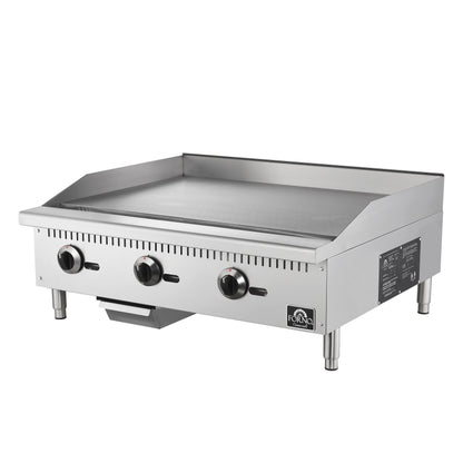 Forno Commerciale 36 Inch Gas Griddle, 3 Burners - Forno Appliances