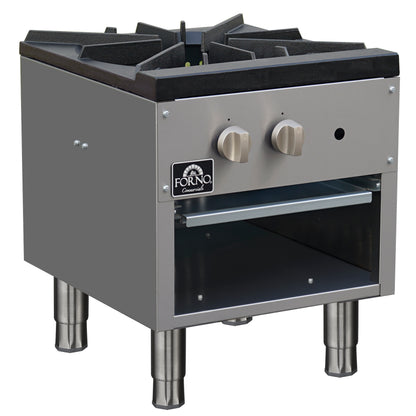 Forno Commerciale gas stock pot range, 1 powerful 3-ring burner, 80,000 BTU, durable stainless steel, heavy-duty cast iron grate - Forno Appliances