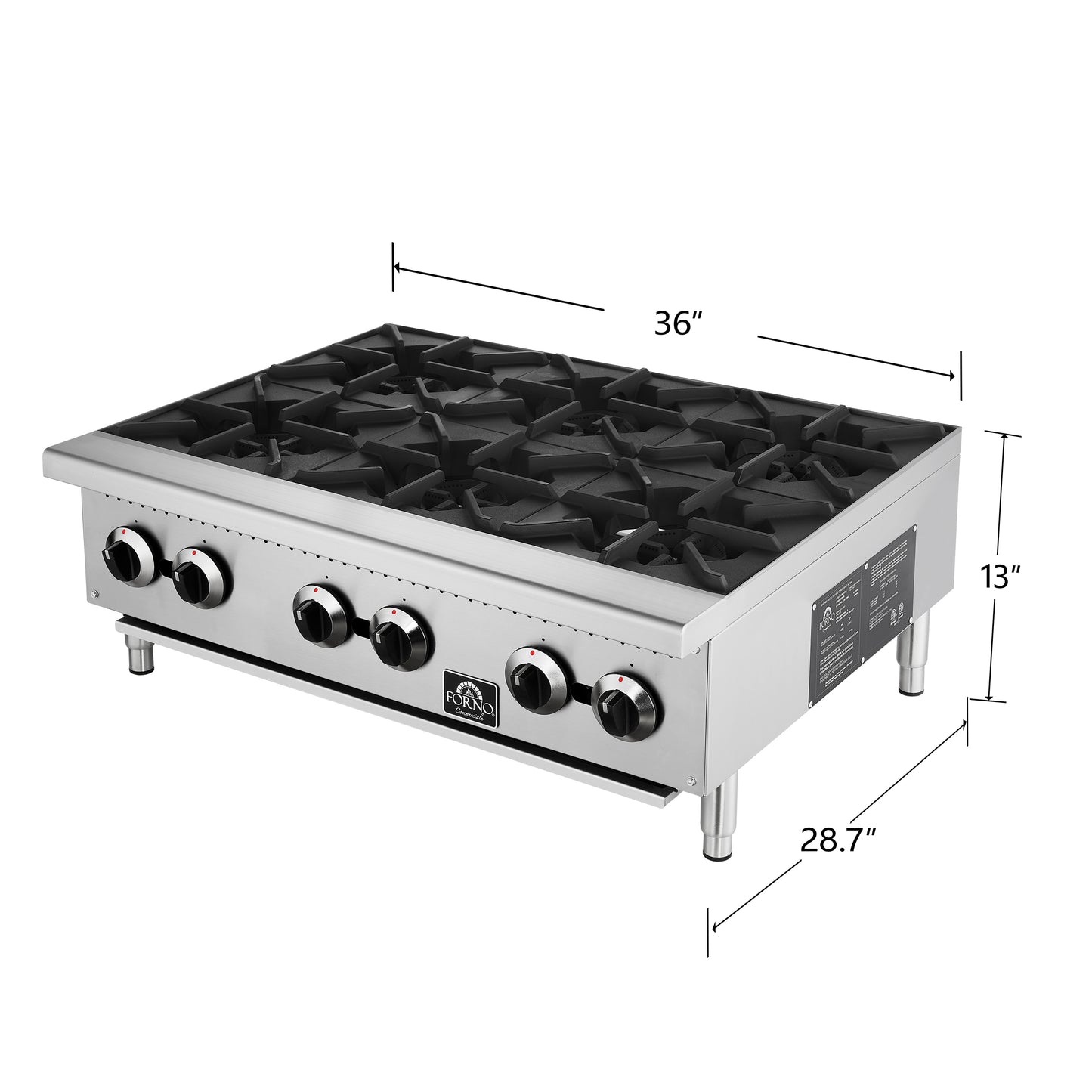 Forno Commerciale 36 Inch Gas Hotplate - Forno Appliances