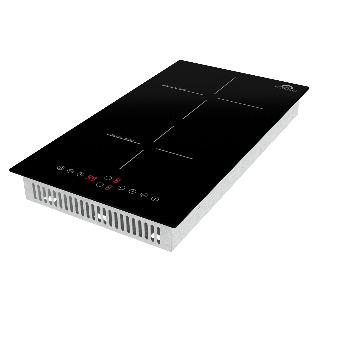 Forno Parco 12-Inch Induction Cooktop, 2 Zones, 3,600W Total Power, Touch Control, 9 Power Levels, Booster Function - Forno Appliances