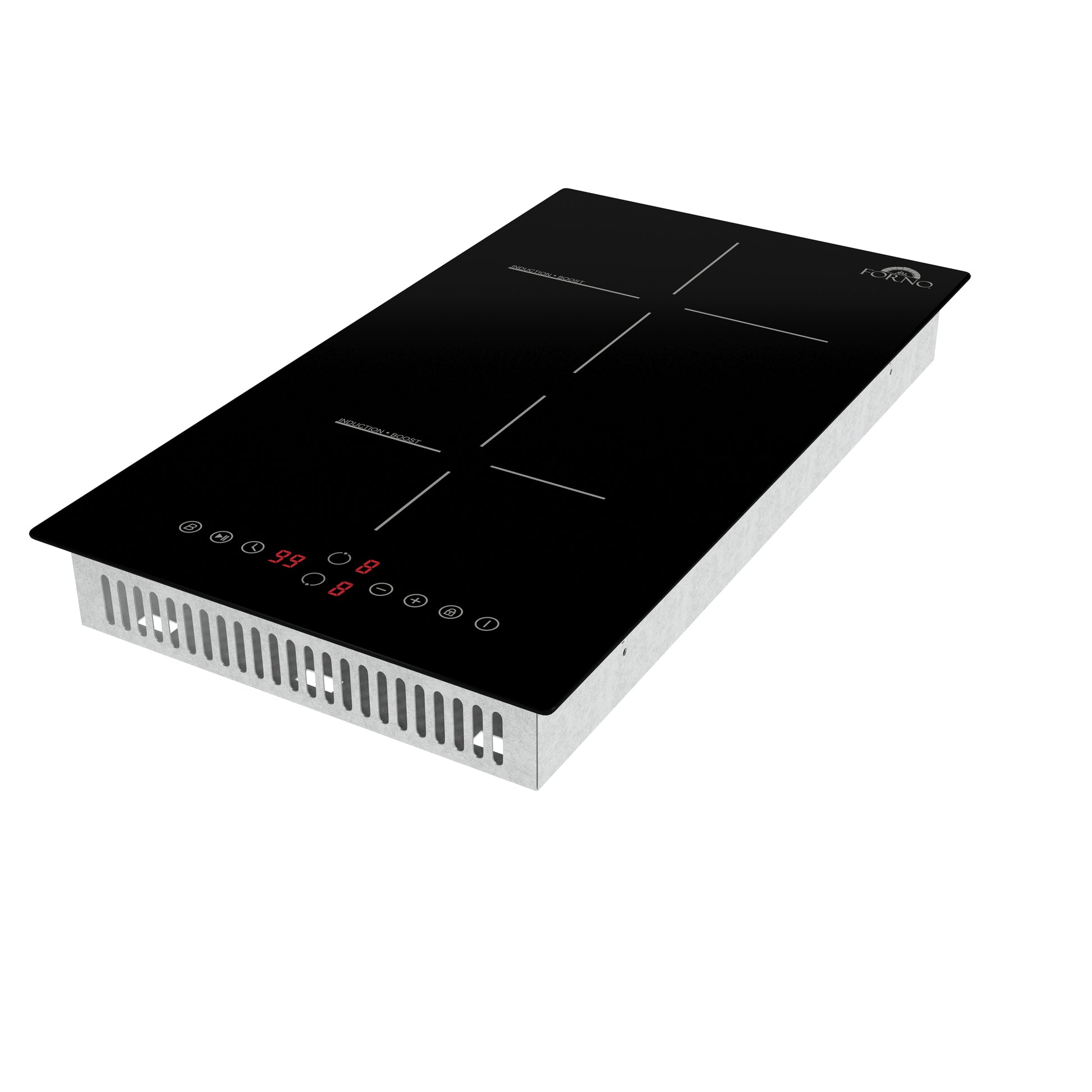 Forno Parco 12-Inch Induction Cooktop, 2 Zones, 3,600W Total Power, Touch Control, 9 Power Levels, Booster Function - Forno Appliances