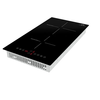 Forno Parco 12-Inch Induction Cooktop, 2 Zones, 3,600W Total Power, Touch Control, 9 Power Levels, Booster Function - Forno Appliances