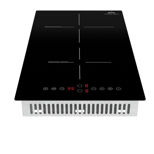 Forno Parco 12-Inch Induction Cooktop, 2 Zones, 3,600W Total Power, Touch Control, 9 Power Levels, Booster Function - Forno Appliances