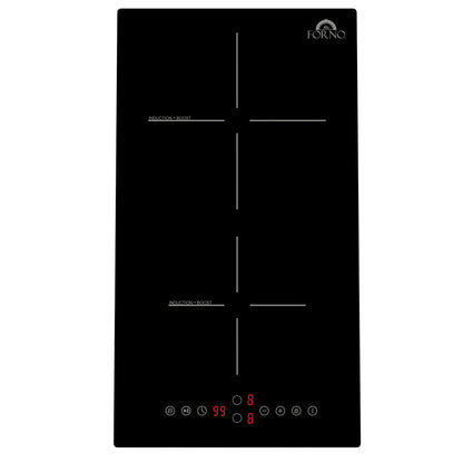 Forno Parco 12-Inch Induction Cooktop, 2 Zones, 3,600W Total Power, Touch Control, 9 Power Levels, Booster Function - Forno Appliances