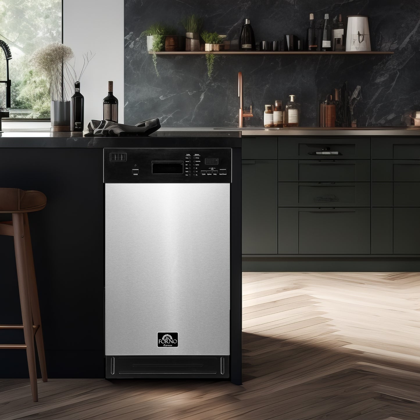 Forno Polo 18-Inch Built-In Stainless Steel Dishwasher, 8 Place Settings, ENERGY STAR Certified, 52 dBA - Forno Appliances