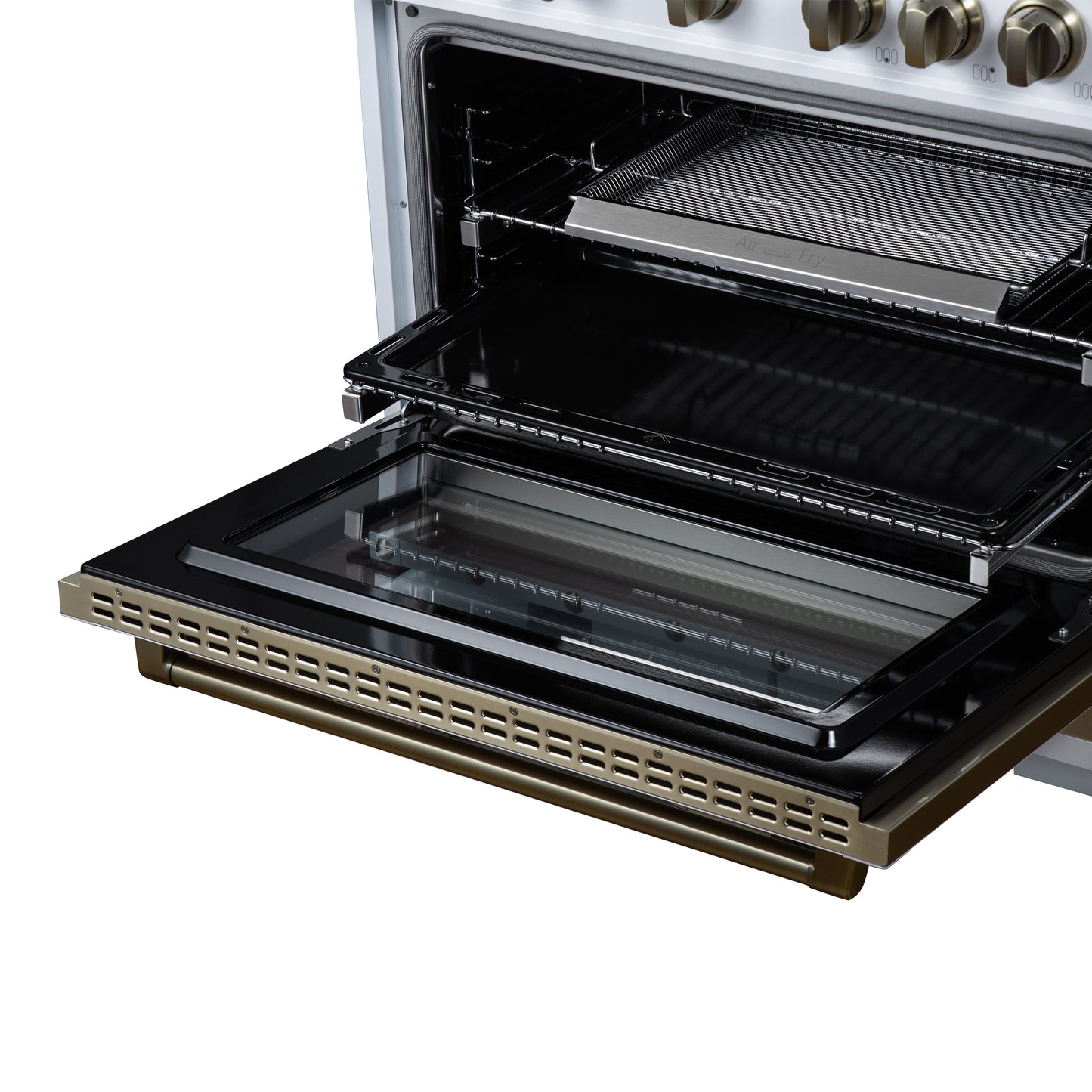 Valente 36" Dual Fuel Range in White, 6 Sealed Burners, 71 000 BTU Cooktop Output , 5.2 Cu.Ft. convection Oven, Telescopic Racks - Forno Appliances