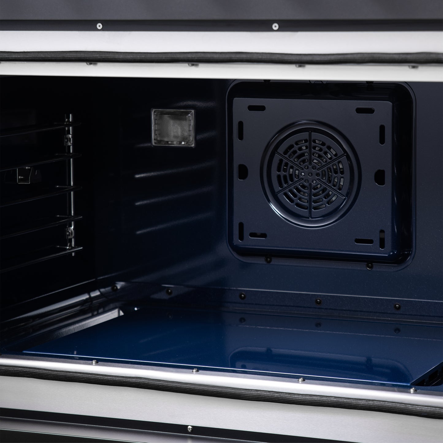 Forno Capriasca 36 Inch Freestanding French Door Dual Fuel Range in Black with Antique Brass Accessories, 6 Burners, True Convection Oven - Forno Appliances