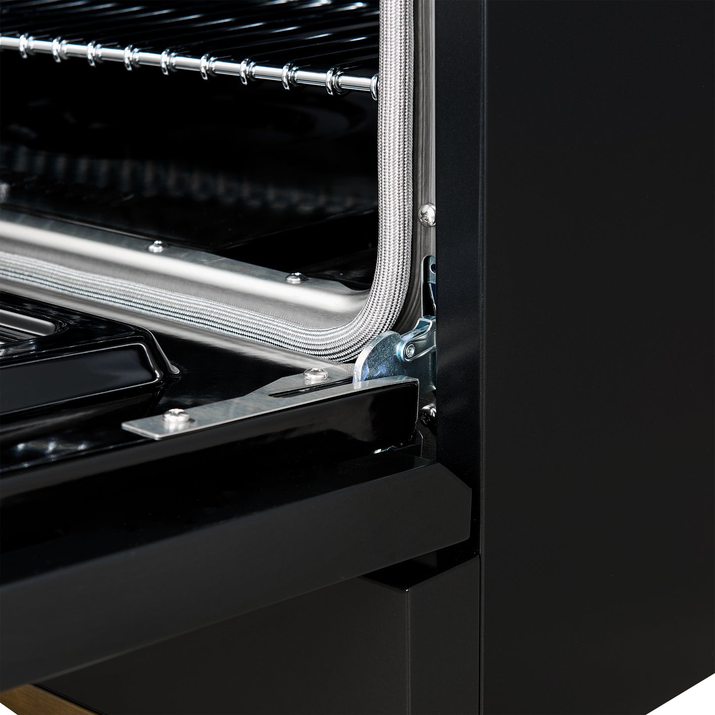Forno Antico 36-inch Dual Fuel Range, Black and Antique Brass, 6 Burners, 4.5 cu.ft. Convection Oven - Forno Appliances