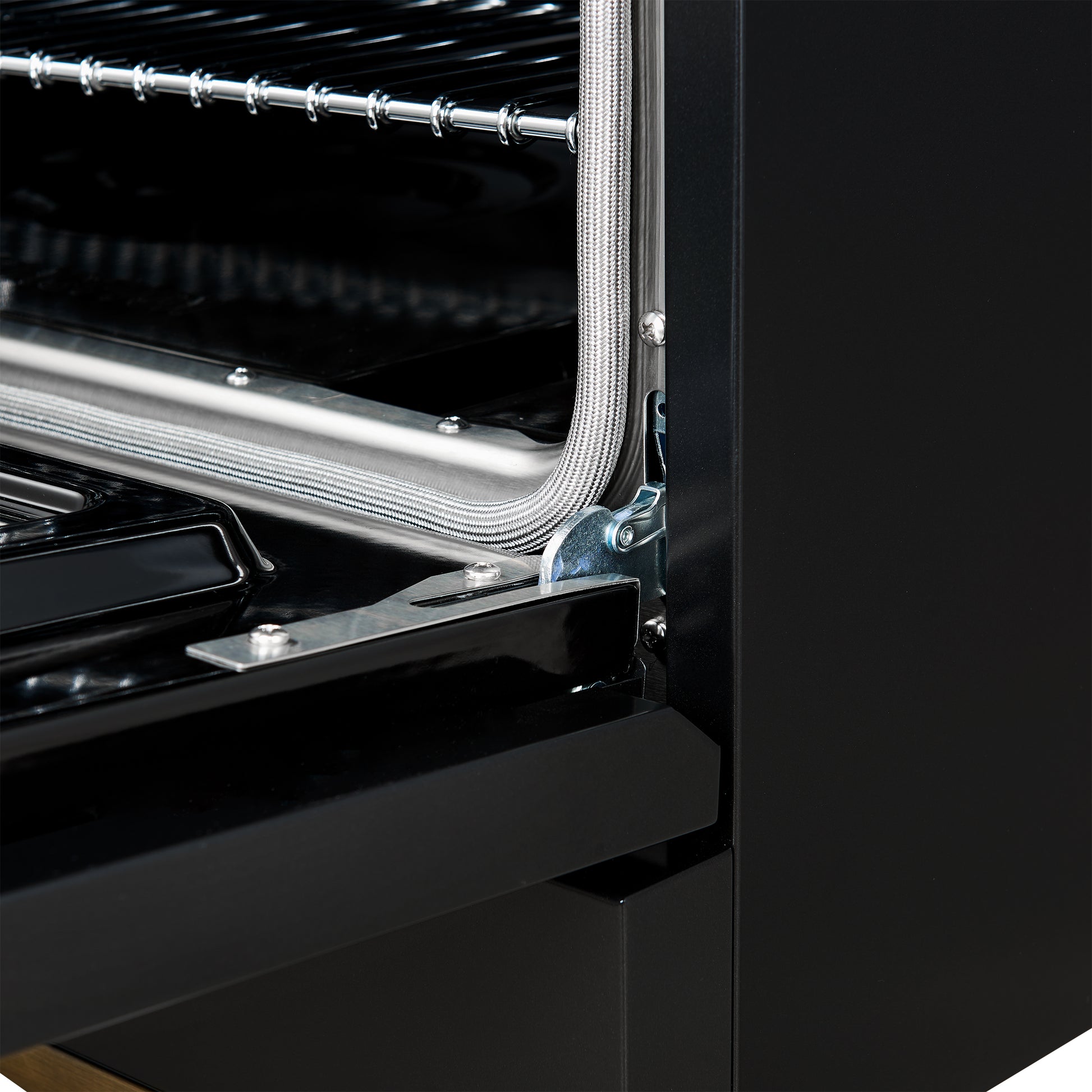 Forno Antico 36-inch Dual Fuel Range, Black and Antique Brass, 6 Burners, 4.5 cu.ft. Convection Oven - Forno Appliances